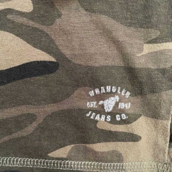 Wrangler Jeans CO. Green Camo Long Sleeve Hoodie Size 4/5 - Picture 4 of 6